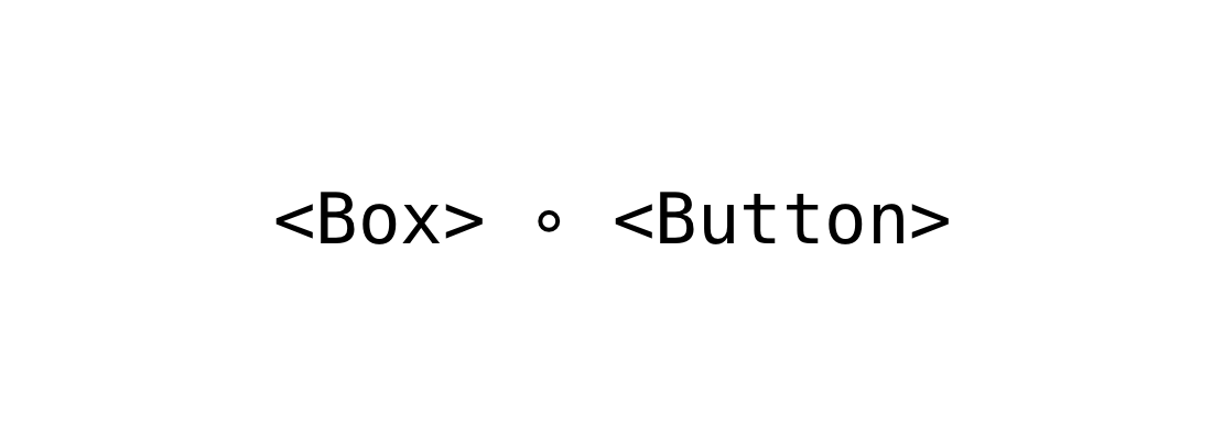 Exemplo de composição de componentes (Box ∘ Button)